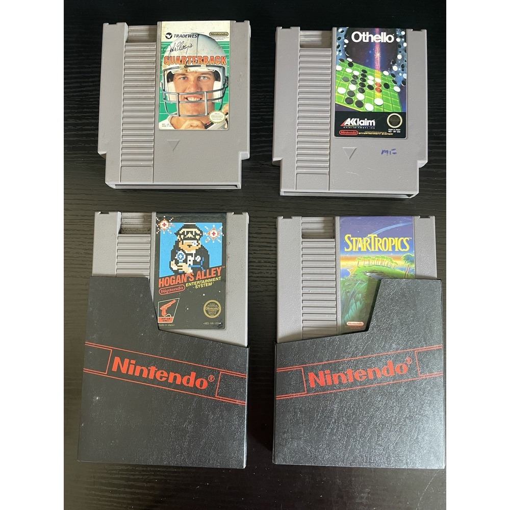 Nintendo NES Game Lot StarTropics Hogan's Alley Othello Elway Quarterback
